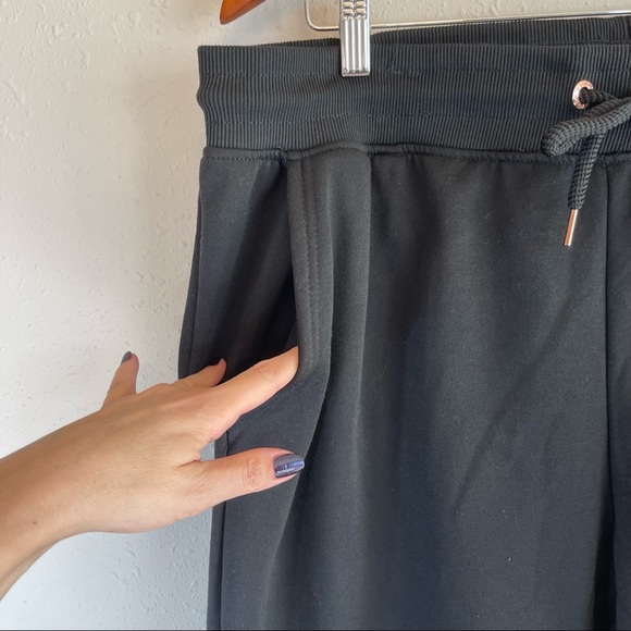 BEBE Sport Fleece Rose Gold Logo Black Jogger Pants/Sz:2X/NWT - Picture 7 of 12